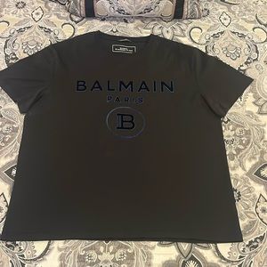 Balmain T-shirt, 2XL, Black and blue.